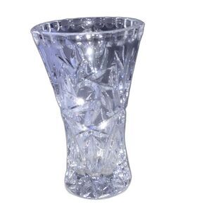 Vintage LENOX Fine Lead Crystal Mini Bud Vase Star Design Flared Rim 4 inch